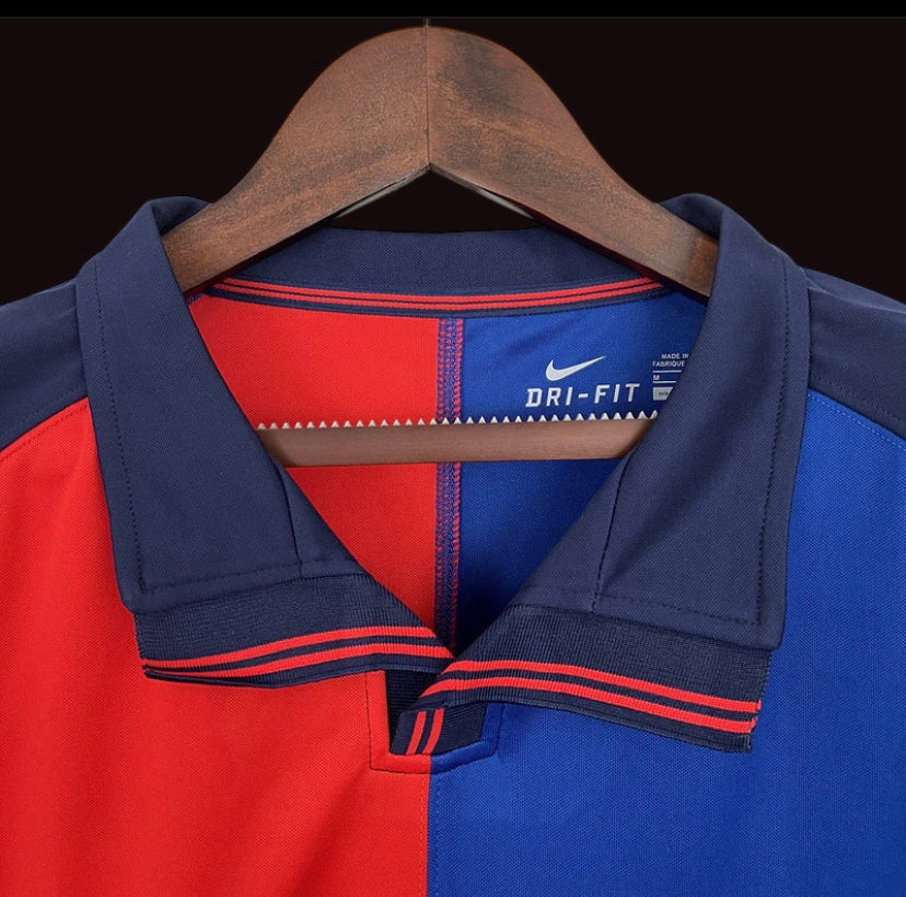 Barcelona 100 Years Retro Shirt 1999 Blue and Claret - long