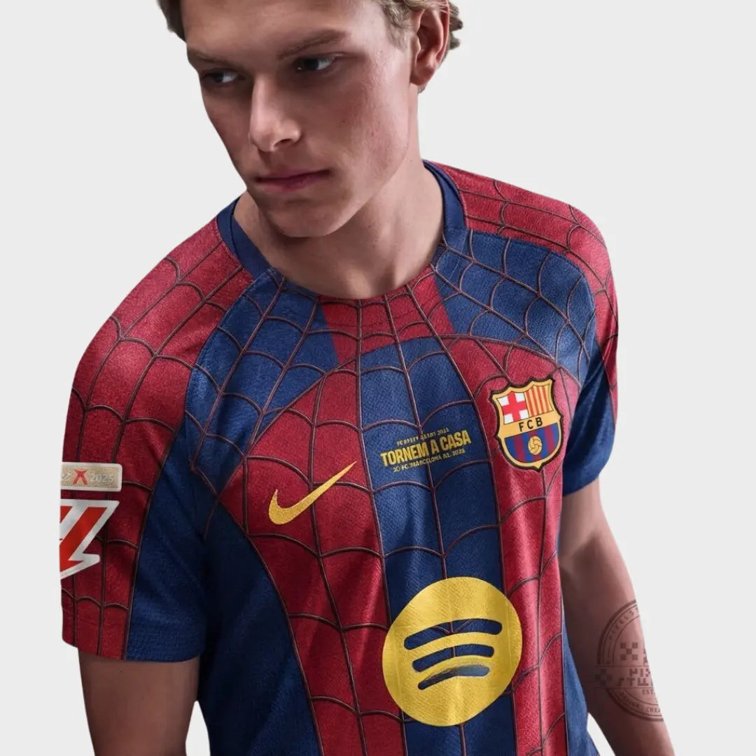 Barcelona x Spider Man Special Edition 2026 Jersey - Player Version Slim Fit