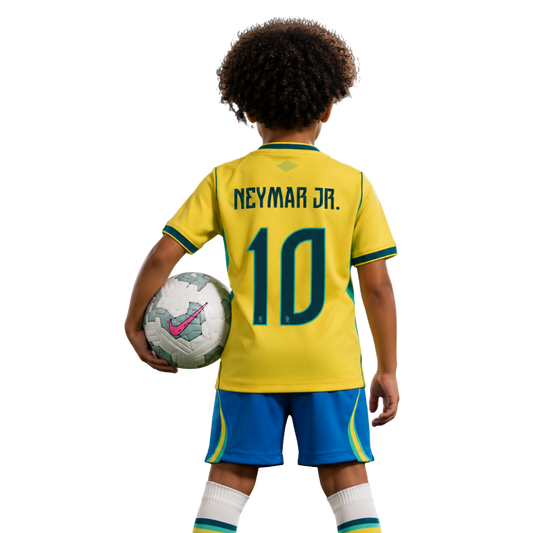 Brazil Away Jersey World Cup 2026 - Kids Version #NEYMAR JR - 10