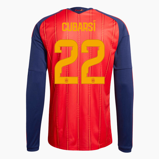 Spain 2026 World Cup Home Long Sleeve Jersey — Cubarsí 22