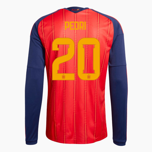 Spain 2026 World Cup Home Long Sleeve Jersey — Pedri 20