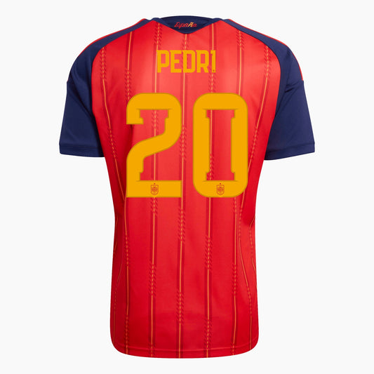 Spain 2026 World Cup Home Player Version Jersey — Pedri 20
